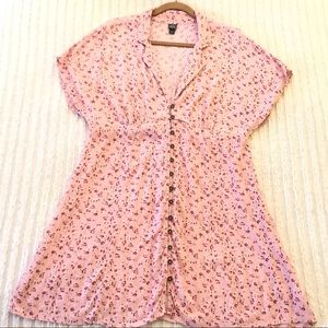 Wild Fable Dress With Buttons & Pink Floral Large